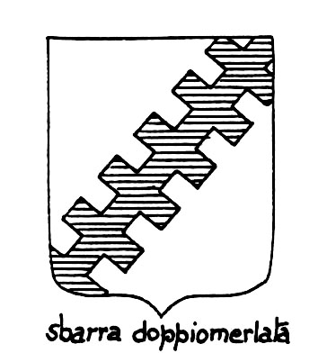 Bild des heraldischen Begriffs: Sbarra doppiomerlata